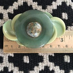 Mid-Century Aventurine Brooch Pin