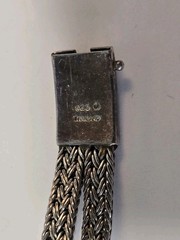 Sterling Silver 925 Concho Bracelet Floral Design Woven Chain Statement 42g