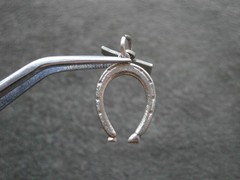 Montana Lucky Horseshoe Vintage Sterling Silver Bracelet Charm Pendant 1.1g