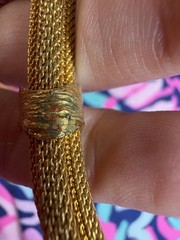 Vintage Necklace Choker Mesh Collar Goldotne 90s Statement thick 15 in
