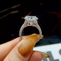 3.00Ct Round Cut Moissanite Solitaire Engagement Ring 14K White Gold Plated Ring