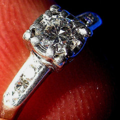Original EARTH MINED DIAMOND Deco Engagement Ring Vintage PLATINUM Solitaire S 5