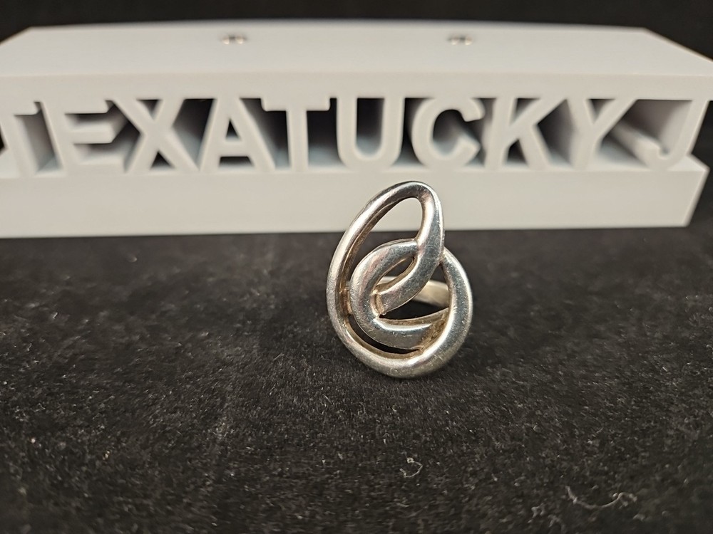 Scandinavian Modernist Sterling Ring Signed ND Size 5.5
