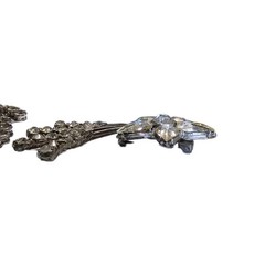 Lot Of 3 VTG Rhinestone Brooches 2 To 2.5 Inches Prong Settings Unsigned