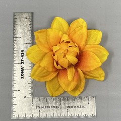 Vintage Silk Flower Brooch Pin Set of 3 Brown Yellow Blue Layered Large Retro