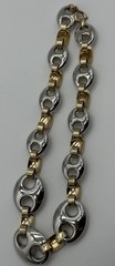 VTG Napier Gold/Silver Toned Statement Necklace Y2K Retro Chunky NICE!!