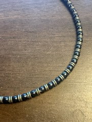 Vintage 90s Hot Topic Beaded Choker Necklace Hematite Silver Goth Grunge 1998