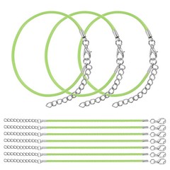 10 PCS Fluorescent Green Bracelet Cord, 9″ 1.5mm Cord with Clasp for Bracelet