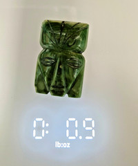 Vintage Mayan/Aztec Mexican Jade Gemstone Tribal Head/Mask/Face Pin, 2 Inches