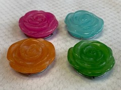 Vtg JTV Stretch Bracelet 6″-8″ Jewelry Interchangeable Magnetic Carved Roses