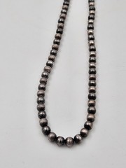 Vintage 70s Graduated Beads Sterling Silver “Pearls” Necklace