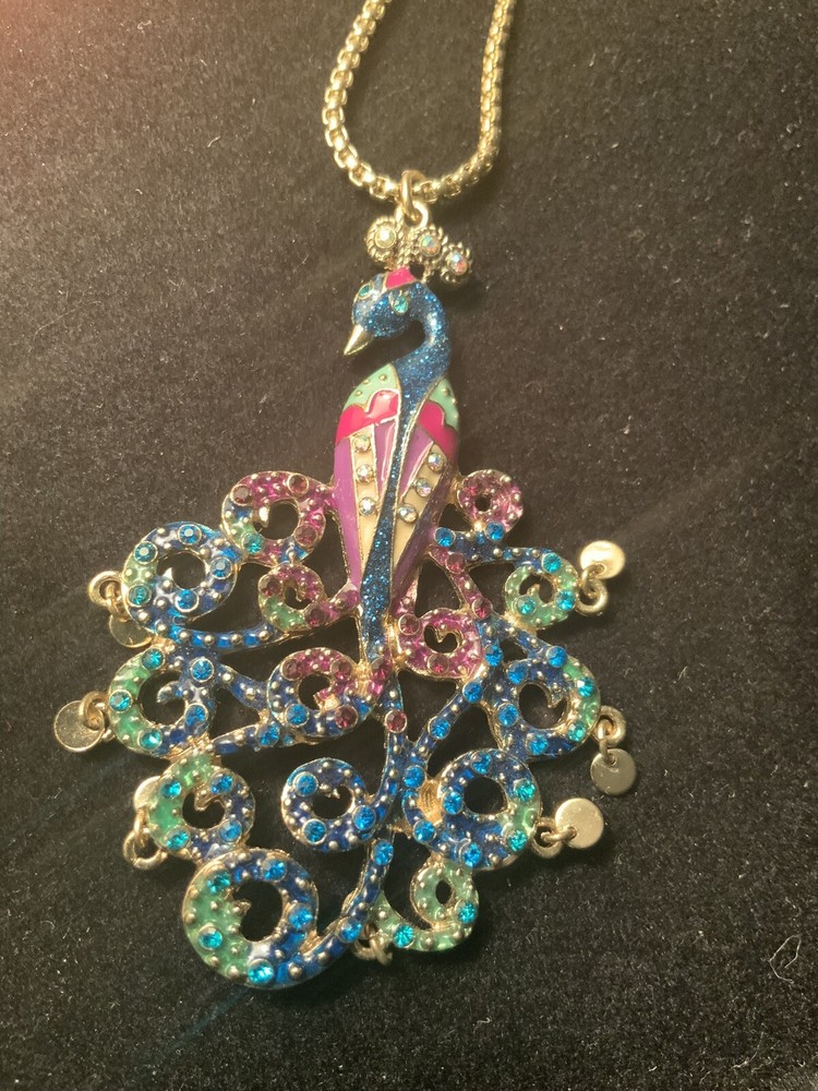 Betsey Johnson Morocco Adventure Peacock Necklace Rare – 13
