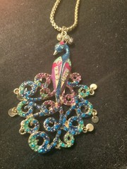 Betsey Johnson Morocco Adventure Peacock Necklace Rare – 13