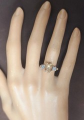 Vintage Platinum Engagement Ring 2.34ct.Natural Champagne Radiant Diamond GIA