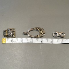 Pendant Lot Silver Gold Tone Open work Ornate Mix 3 pendnats