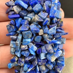 Vintage Lapis Lazuli Stone Bracelet Nuggets Blue Stretch 7”