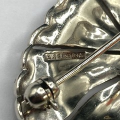 21.8 Grams Antique Art Deco 935 Sterling Silver Marcasite Floral Brooch Pin