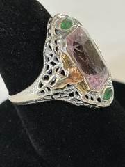Antique 1920’s-1930’s Ladies 14K White Gold Art Deco Beautiful Filigree Ring-Sz6
