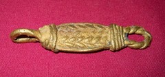 Antique Brass Thai Diamond Finger Amulet Or Nigerian, Cameroon Africa Belt Link