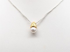 Signed MIKIMOTO $1500 6mm Cultured Pearl 18k Yellow Gold Slide Pendant 3g