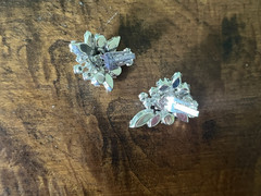Vintage Weiss Rhinestone Silver Bracelet & Matching Earrings Statement Set