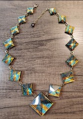 MMA Metropolitan Museum of Art Tiffany Mosaic Lucite Necklace