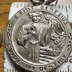 VTG Saint Genesius CREED Sterling Silver Guide my Destiny Pendant 24” 925 Chain