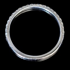 Estate Natural Diamonds 14k White Gold Band Ring 50%Eternity Wedding Anniversary