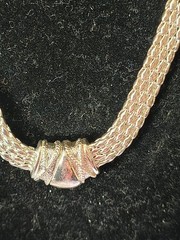 Vtg Gold Tone Mesh Choker Magnetic Necklace 17.5 Long Heavy Great For Any Event