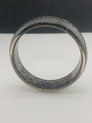 1950s SMOKE GRAY silver glitter confetti inclusions bangle bracelet size 8