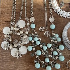 Icy Fairy Jewelry Lot Silver Aurora Bead Necklace Bracelet Charm Rhinestone 21PC
