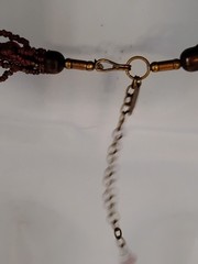 Vintage Art Glass Necklace Burgundy Red Seed Bead Multi Strand Ave, Choker 🔥🔥