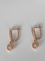 Vintage 1990-s 14 Ct Rolled Gold Zircons Earrings-Hallmarked 585 RG