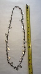 Vintage Silver Tone 36 in Metal Beaded Necklace. Costume Jewelry