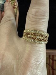 Vintage 14k HGE Lind Yellow Gold Ring CZ Size 11.25