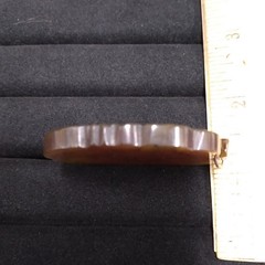 Brown Stone Carved Pendant Silver Tone