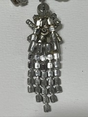 VTG Art Deco Clear Rhinestone Choker Necklace in Silver Tone Prong Settings