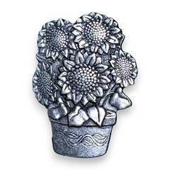 Birds and Blooms Sunflowers Pot Brooch 2006 Signed Limited Edition VTG Pin