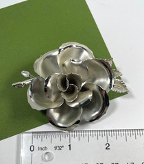4 Vintage Brooch Pin Flowers Floral Iris Joclyn Lot Silver Tone Good Condition
