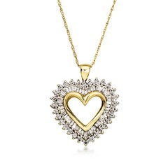 Vint Diamond Heart Ncklc in 14k Gold 19 inches