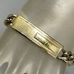 Vintage Speidel Mens ID Bracelet Curb Link Chain Gold Tone DAVID Tone Wear 7.5″
