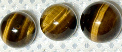 3 Tiger Eye Round Stones 27-30mm 29-38grams #625