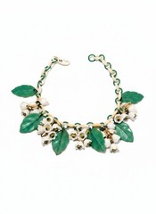 Antique VTG 1930s ART DECO Celluloid FLORAL LEAF MOTIF Necklace