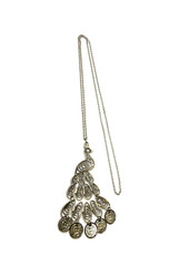 Vtg 80s Silver Tone Stunning Peacock Necklace, Bird, Animal, Work, Office,Boho