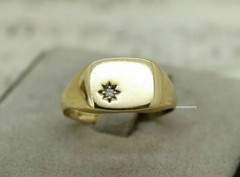 0.50Ct Round Cut Moissanite Men’s Pinky Wedding Ring 14K Yellow Gold Plated