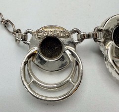 Vintage SARAH COVENTRY Silver Tone Faux Black Onyx Choker Necklace 17.5” Adjusts