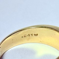 ArtCarved 14K Yellow Gold 0.24ctw Baguette Diamond Size 6.75 Band Ring 5.2g
