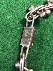 Vintage Signed .925 Sterling Silver Ball Rolo Chain Link Necklace 17 Inches