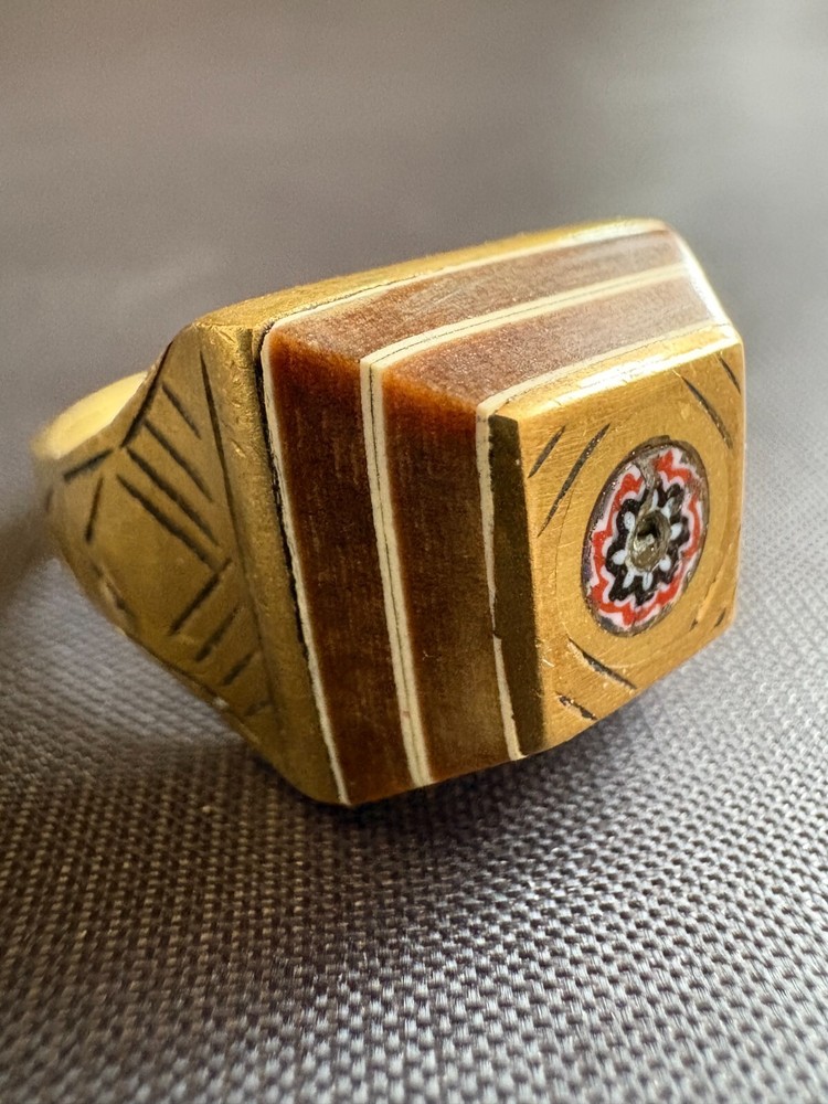 Vintage Moroccan Tuareg Brass Ring Berber Sahara Handmade Ring Brass Size 9.5 US