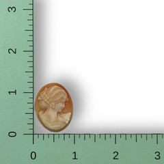 Vintage Carved Loose Shell Cameo Right Facing Woman 30 x 23 mm